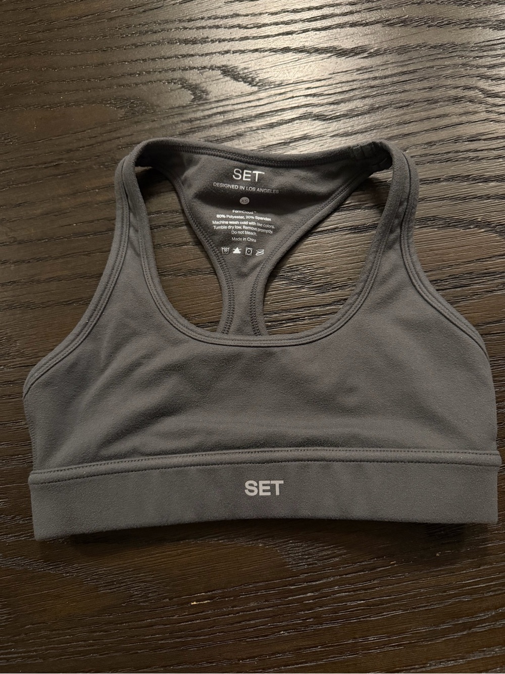 SET Active Charcoal Racerback Sports Bra